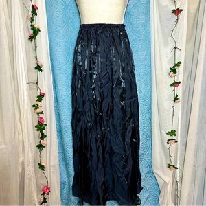 Vintage Apostrophe All That Glitters Black Maxi Skirt Sz S